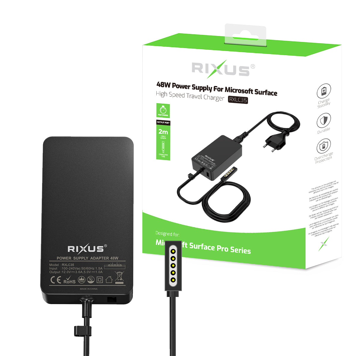 Rixus RXLC35 Microsoft Surface Charger 48W