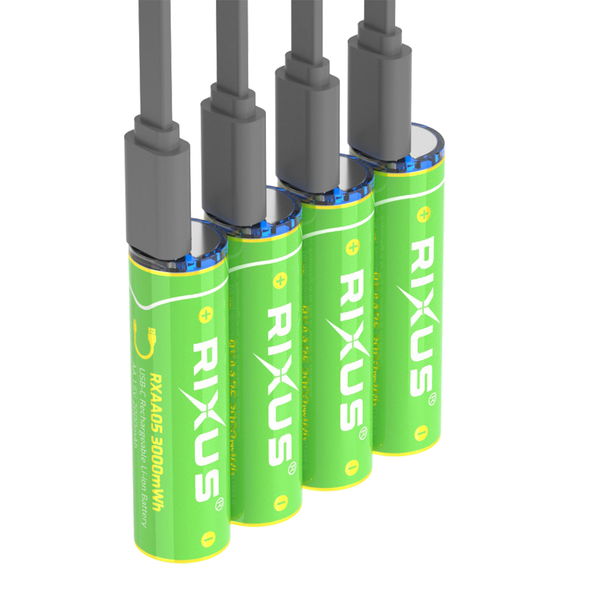 Rixus RXAA05 Rechargeable AA Battery 3000mWh With USB-C Cable 4-Pack