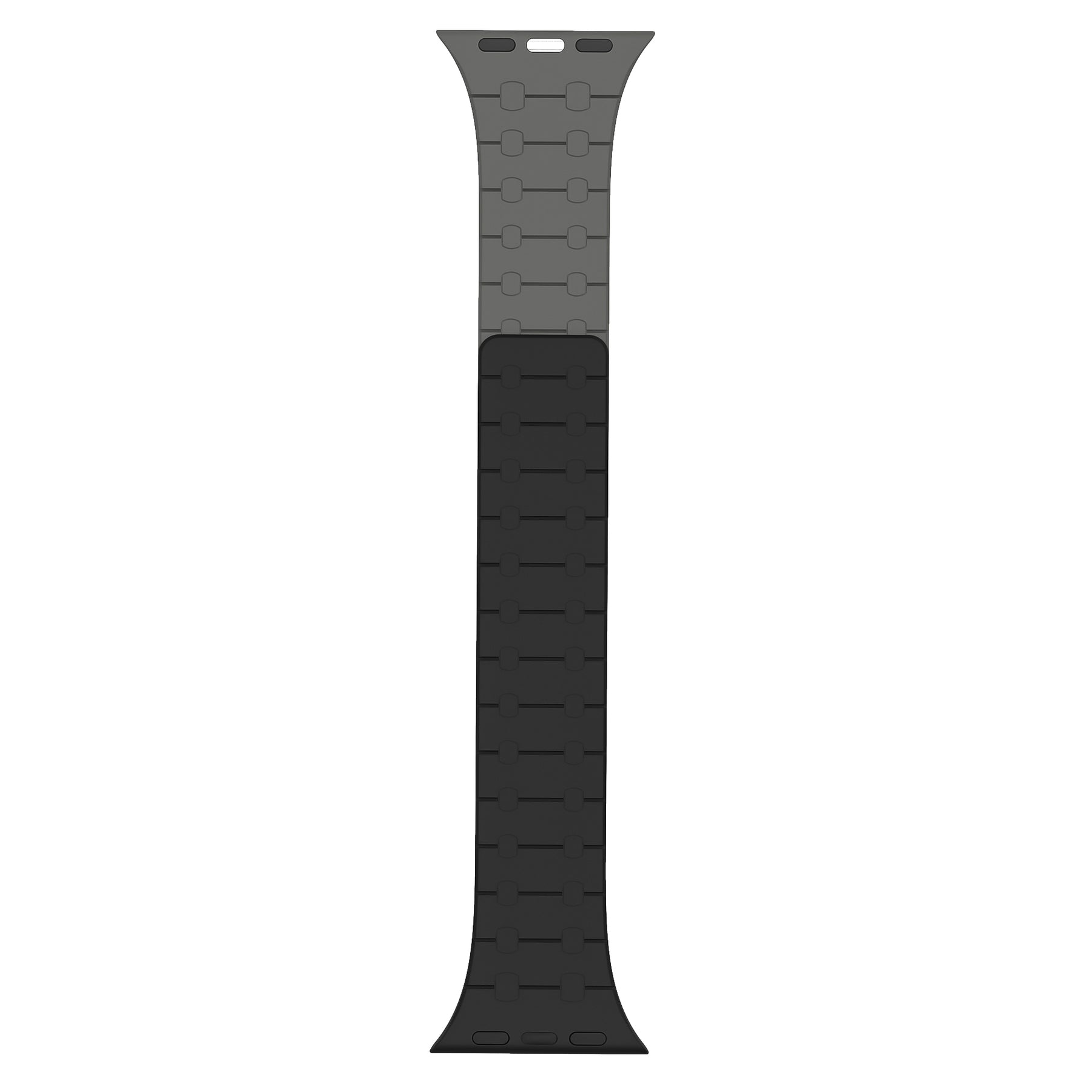 Rixus For Apple Watch 42mm, 44mm, 45mm, 49mm Silicone Band With Magnetic Black + Grey
