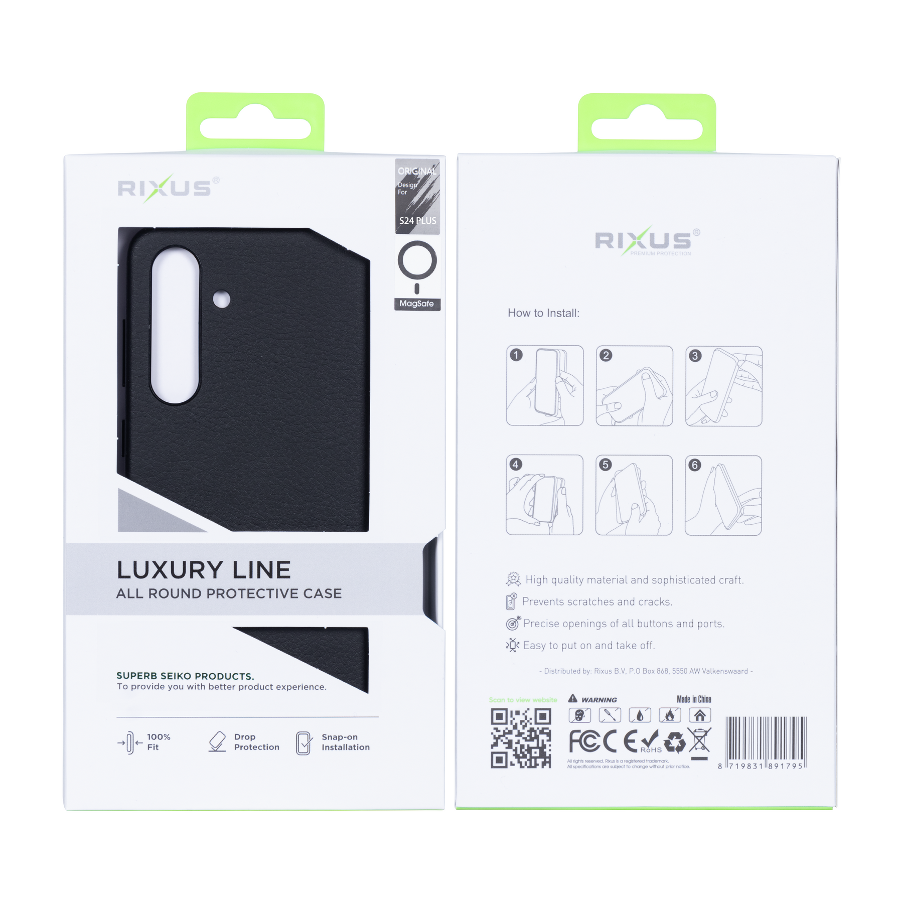 Rixus Classic 02 Case With MagSafe For Samsung Galaxy S24 Plus S926B Black
