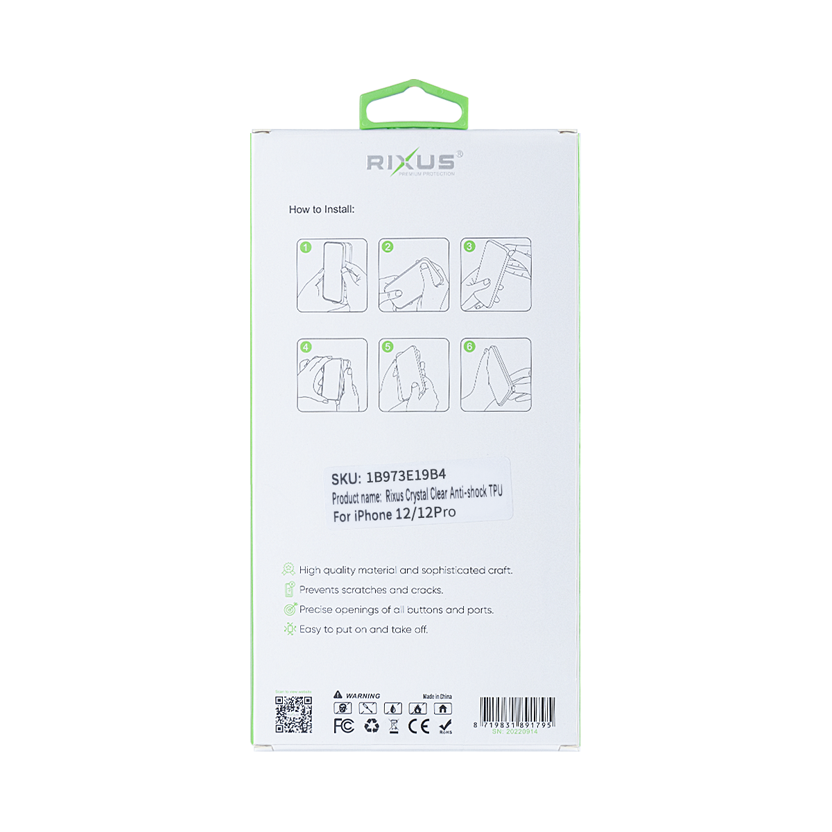 Rixus For iPhone 12,12 Pro Crystal Clear Anti-shock TPU