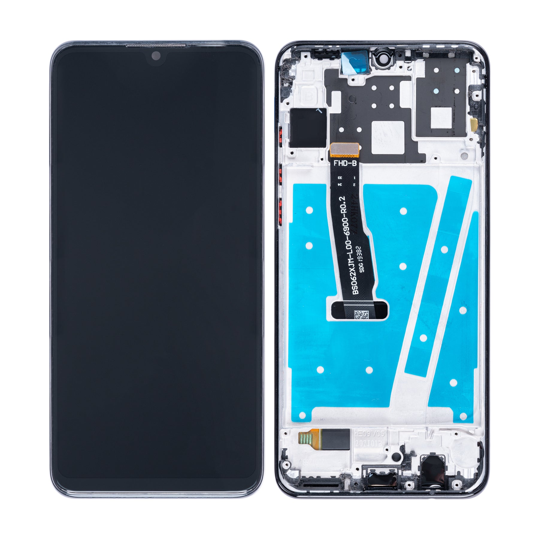 Huawei P30 Lite Display And Digitizer With Frame Midnight Black Service Pack