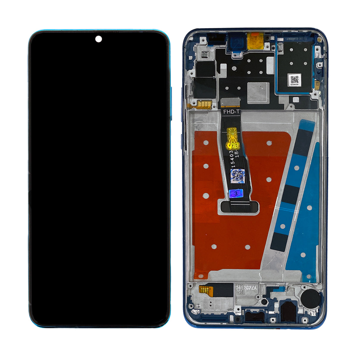 Huawei P30 Lite New Edition Display And Digitizer With Frame Peacock Blue Service Pack