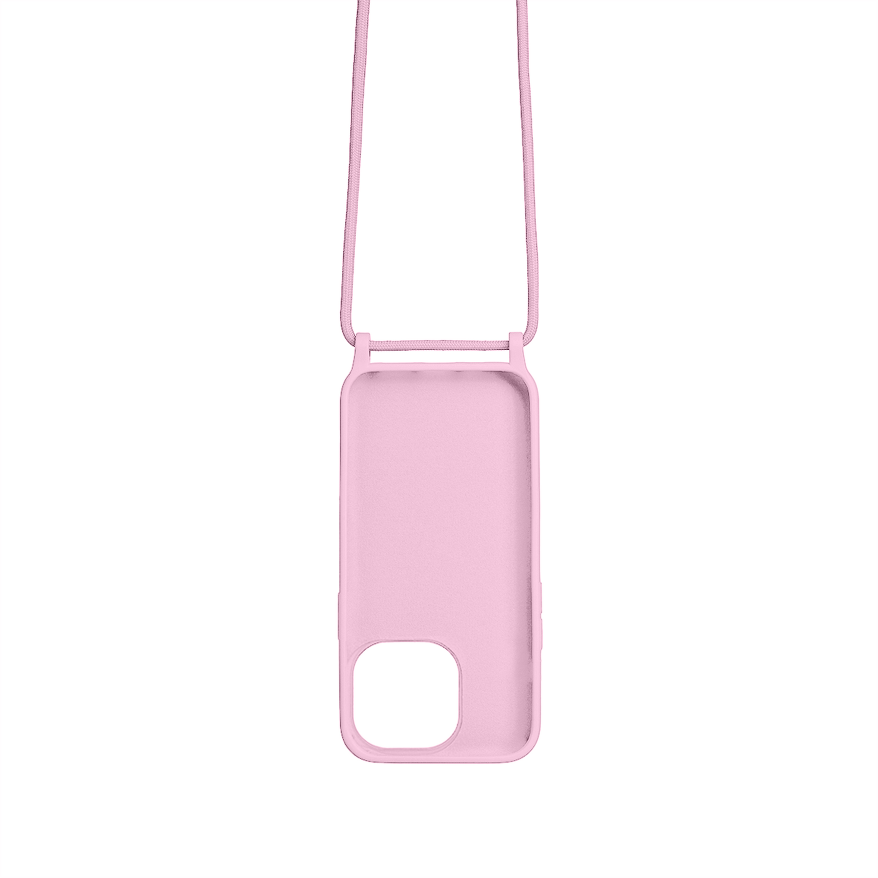 Rixus For iPhone 14 Pro Max TPU Necklace Cord Cover Pink