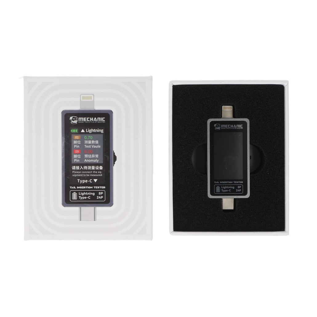 Mechanic T-824 Type-C to Lightning High Precision Digital Display Tail Insertion Tester