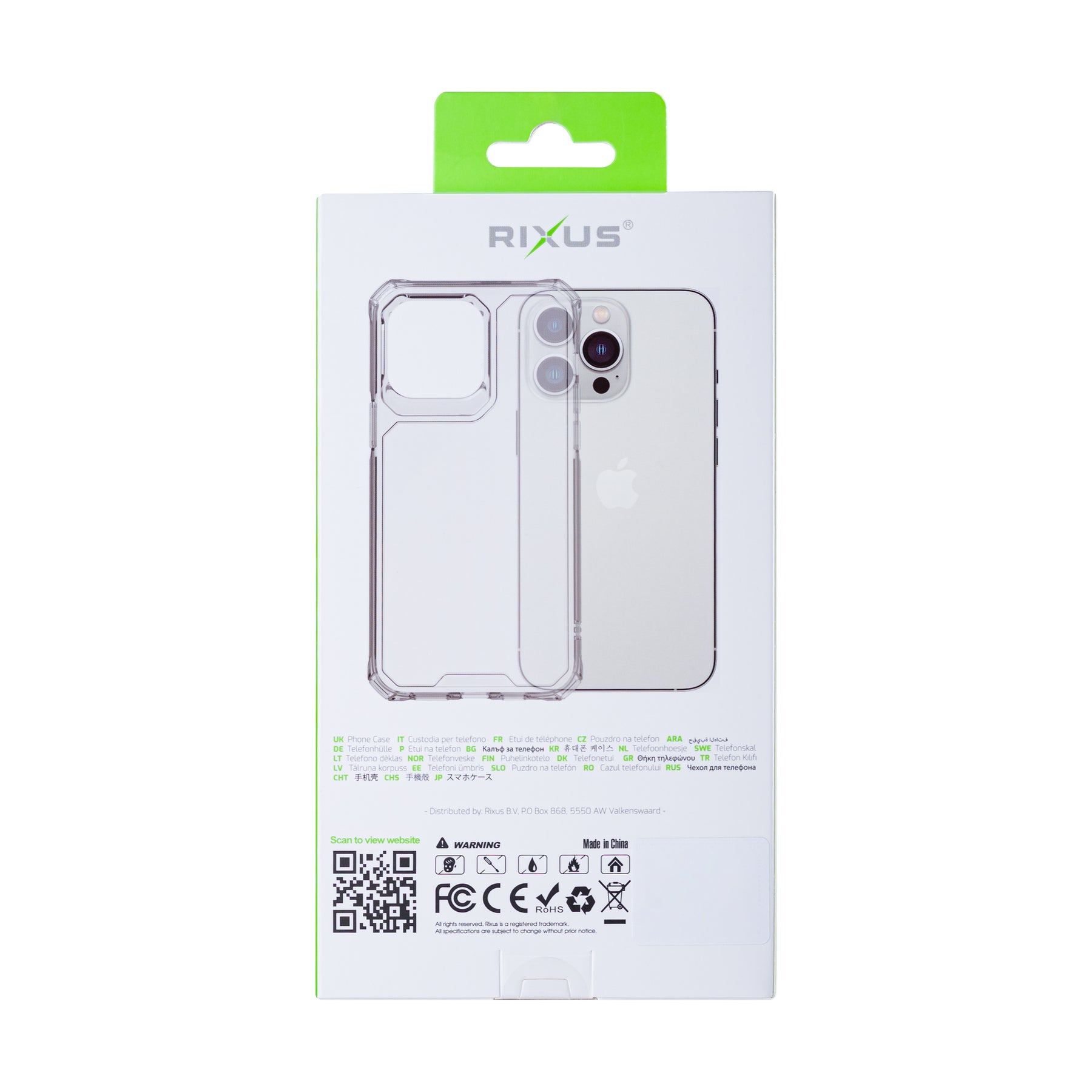 Rixus For iPhone 15 Pro Max Armor-X Anti Shock Case Transparent