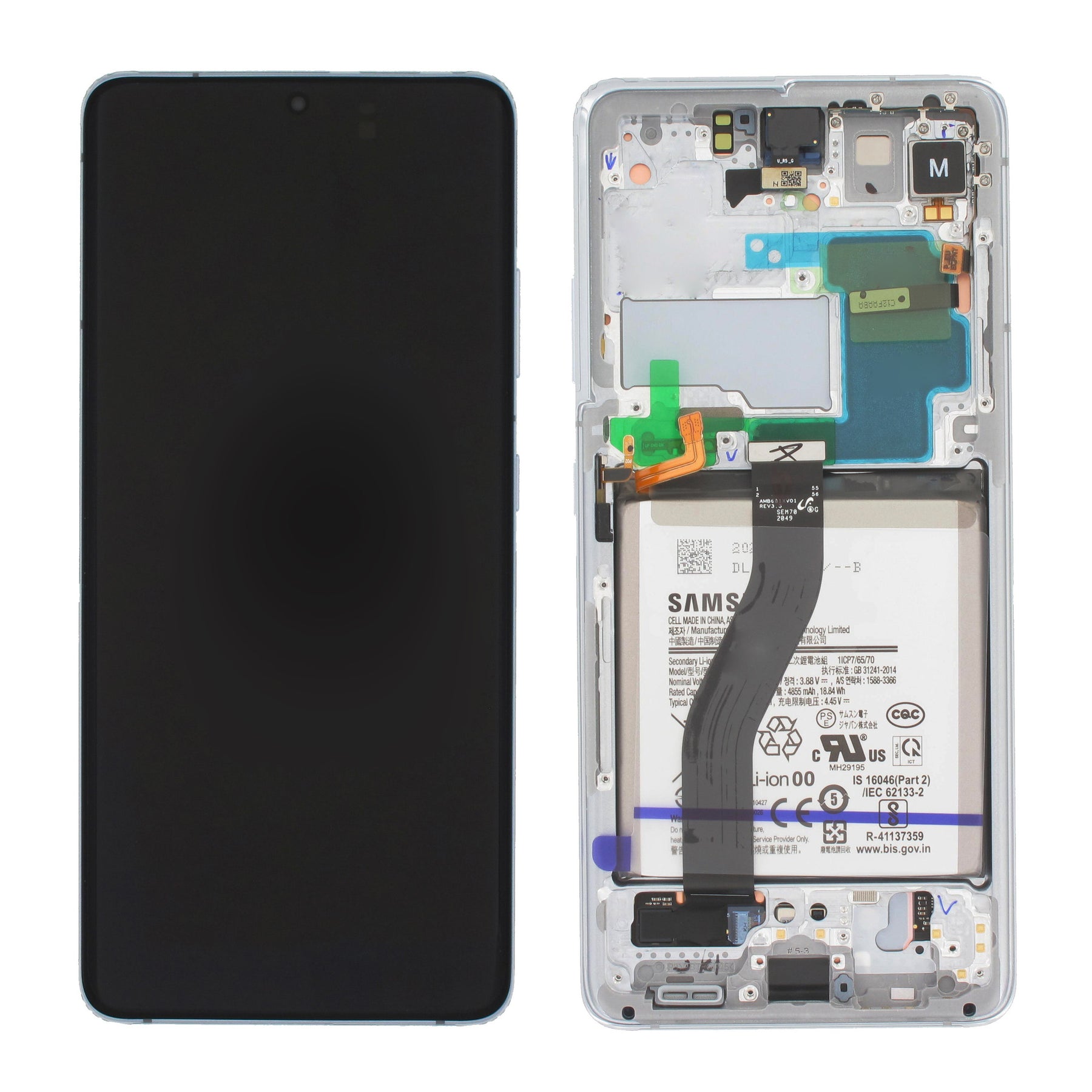 Samsung Galaxy S21 Ultra 5G G998B Display and Digitizer Complete Silver Service Pack