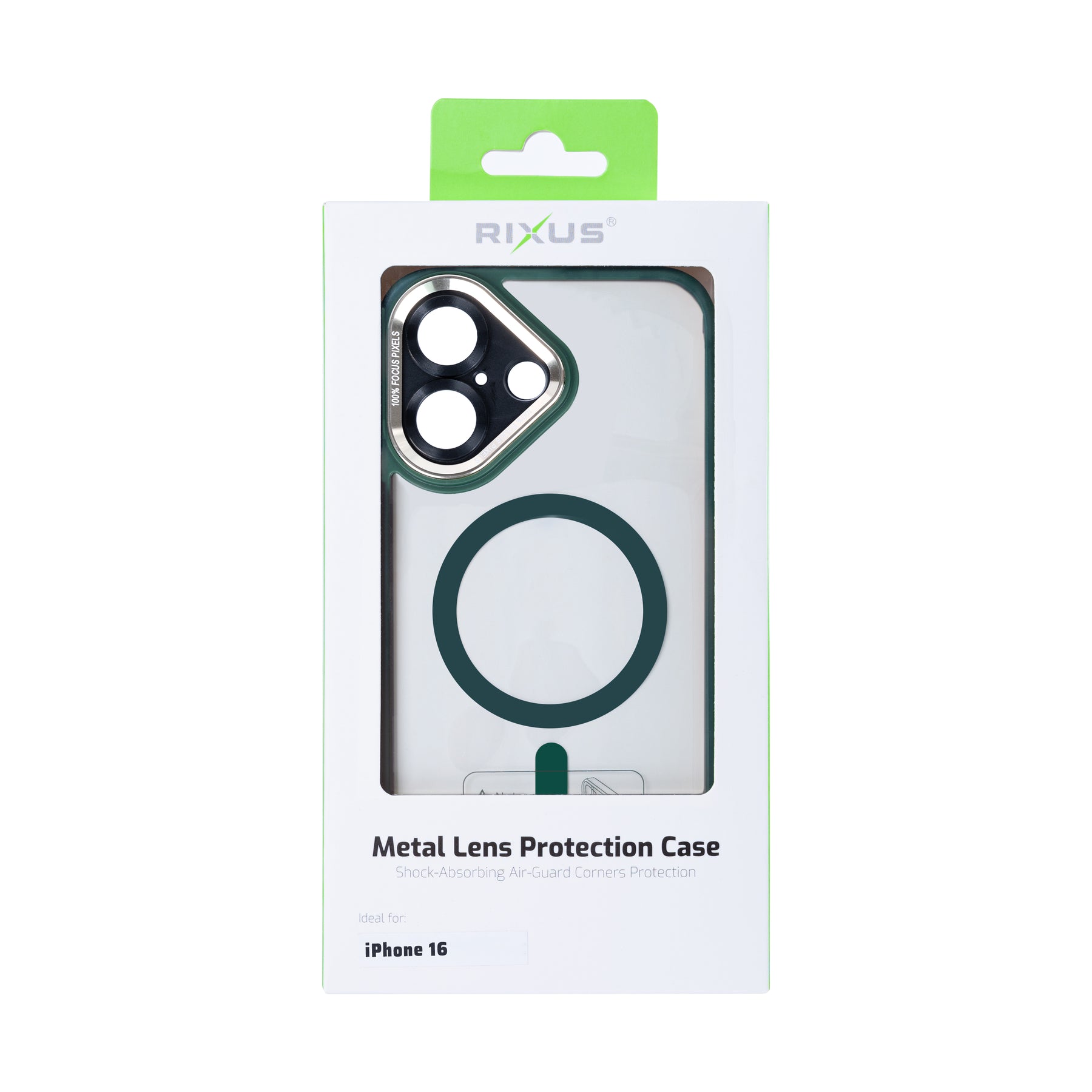 Rixus Classic 04 Case With MagSafe For iPhone 16 Dark Green