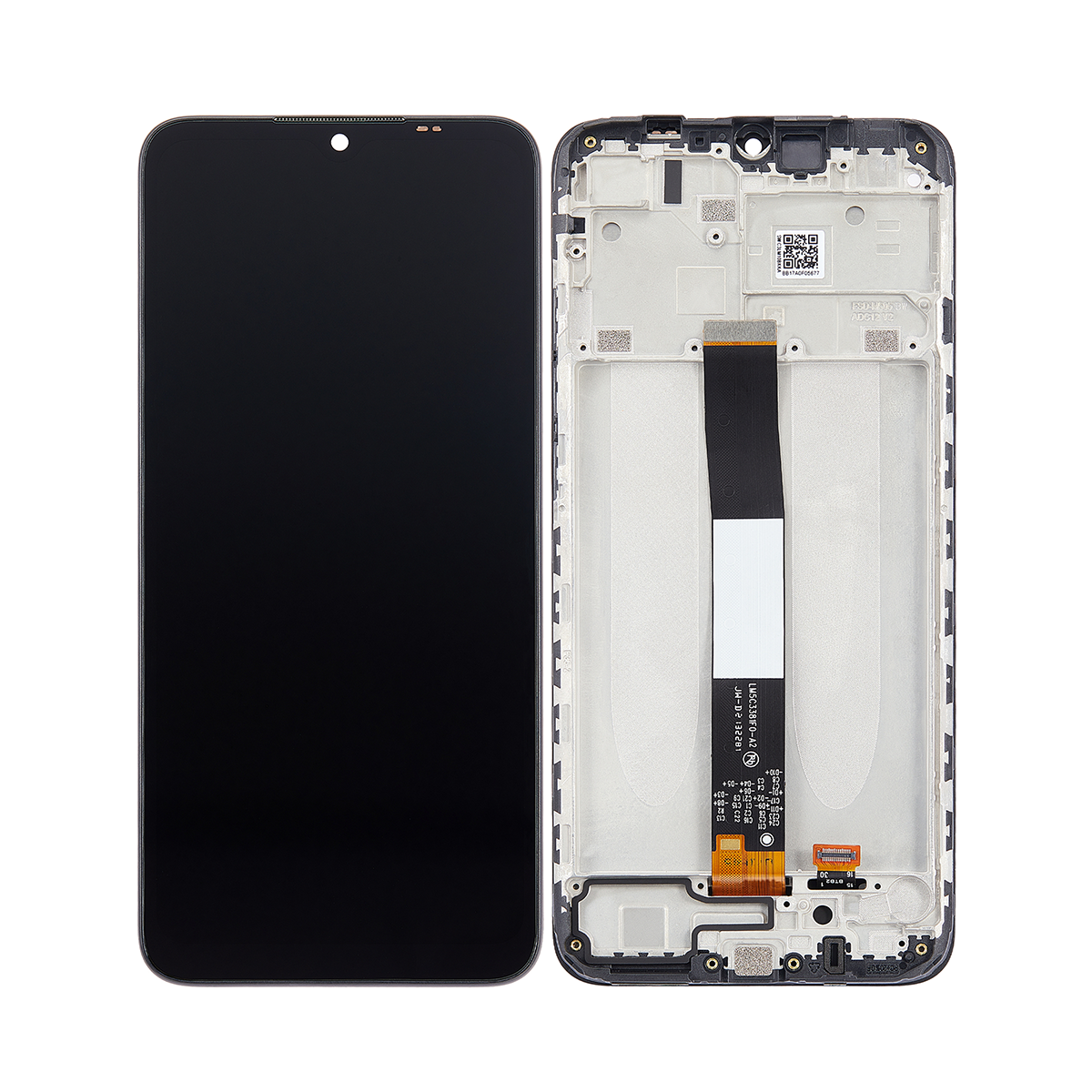 Xiaomi Redmi 9A, 9AT, 9C Display And Digitizer With Frame Carbon Black Service Pack