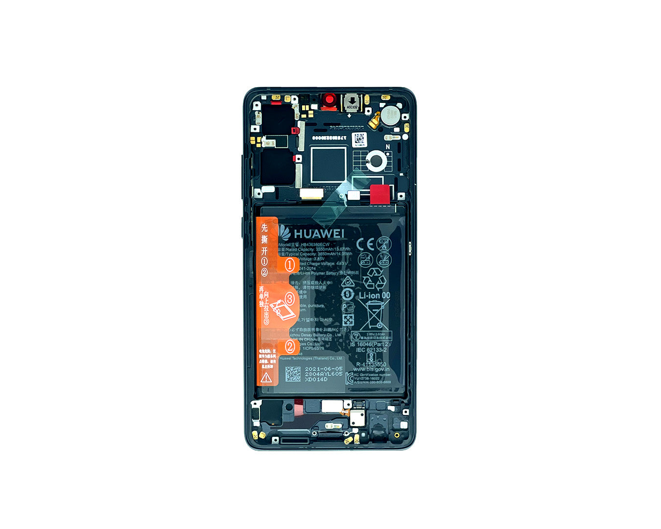 Huawei P30 (ELE-L29, ELE-L09) New Version Display And Digitizer Complete Black Service Pack