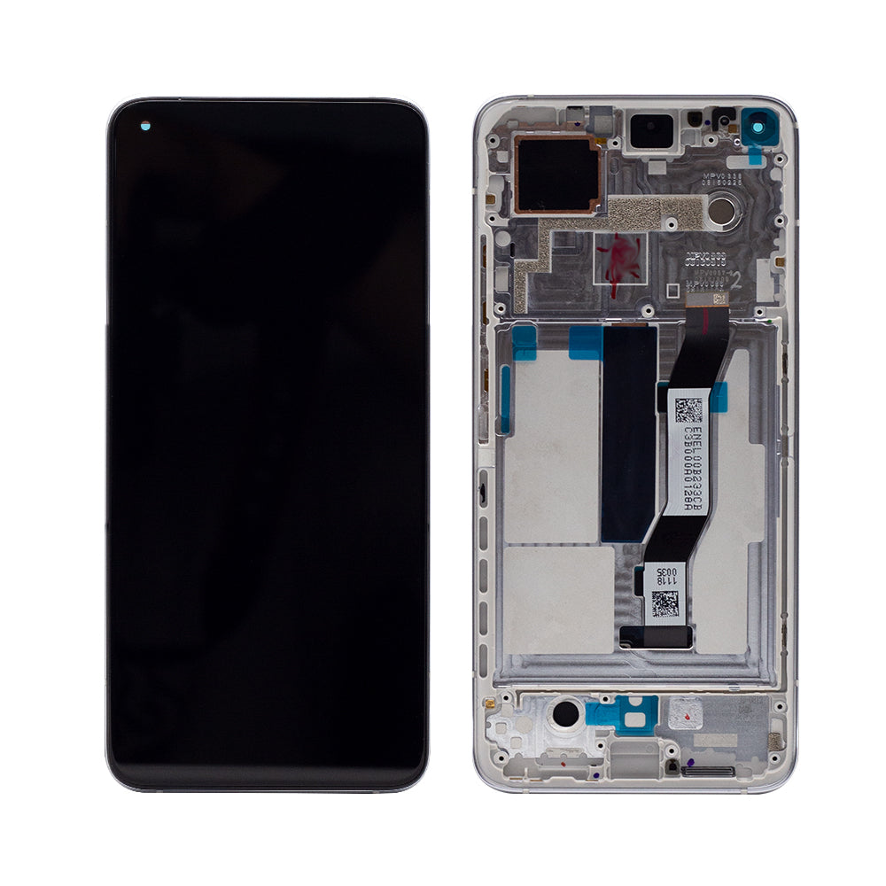 Xiaomi Mi 10T 5G, Mi 10T Pro 5G Display And Digitizer With Frame Lunar Silver Service Pack