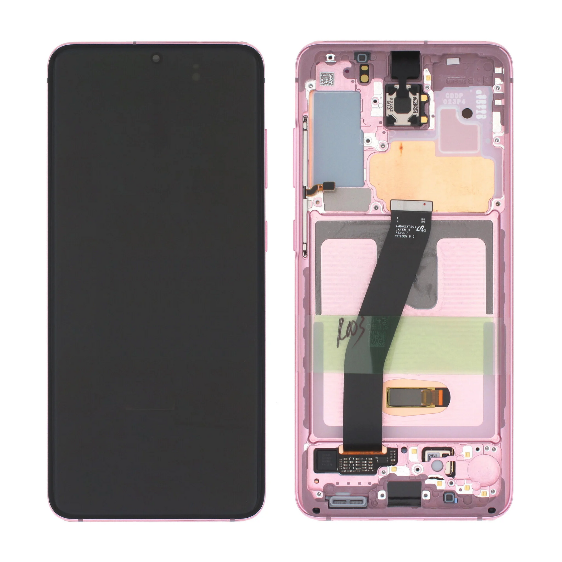 Samsung Galaxy S20 G980F, S20 5G G981F Display and Digitizer Complete Cloud Pink (No Camera) Service Pack
