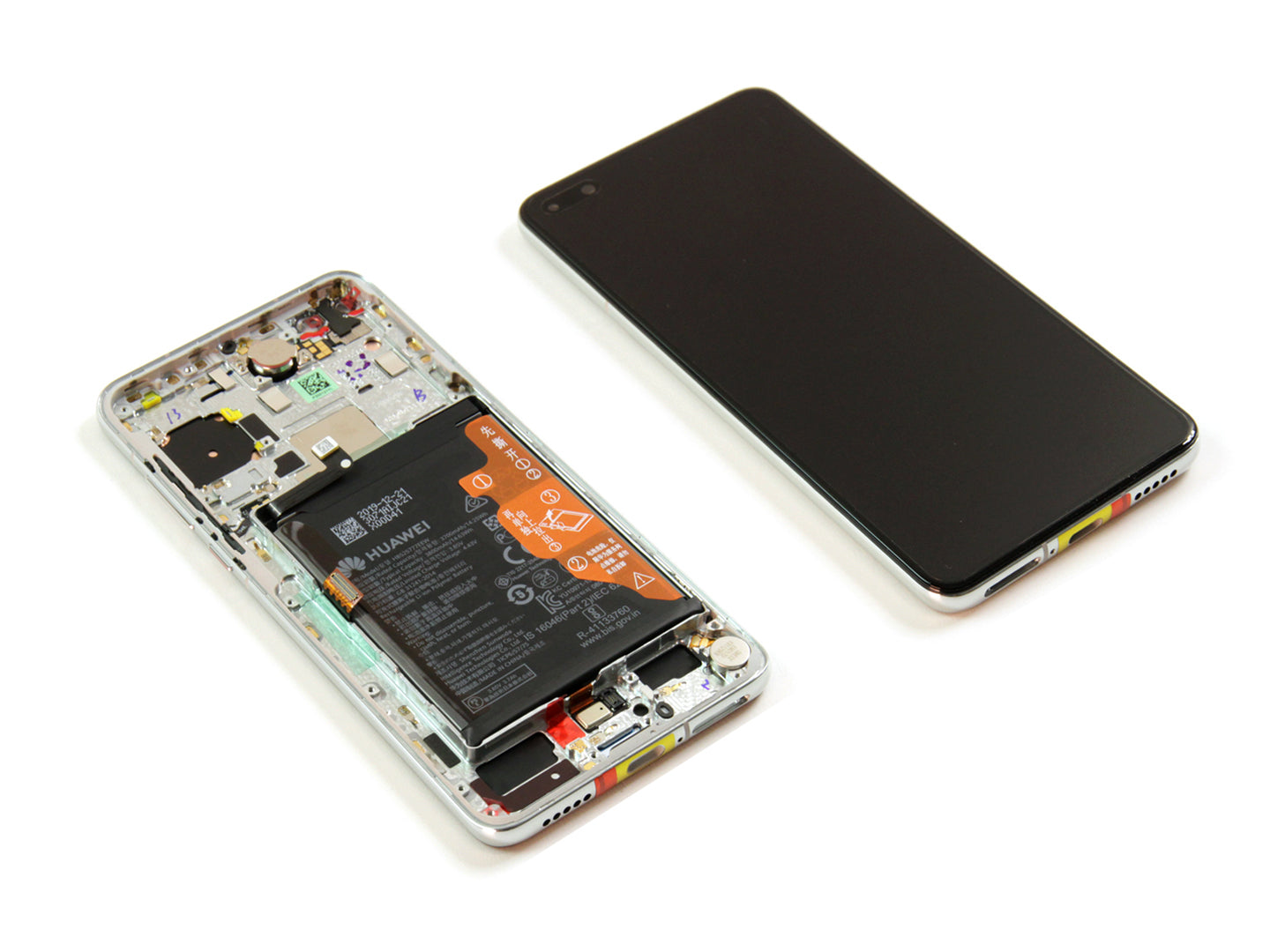Huawei P40 Display And Digitizer With Frame Ice White Service Pack