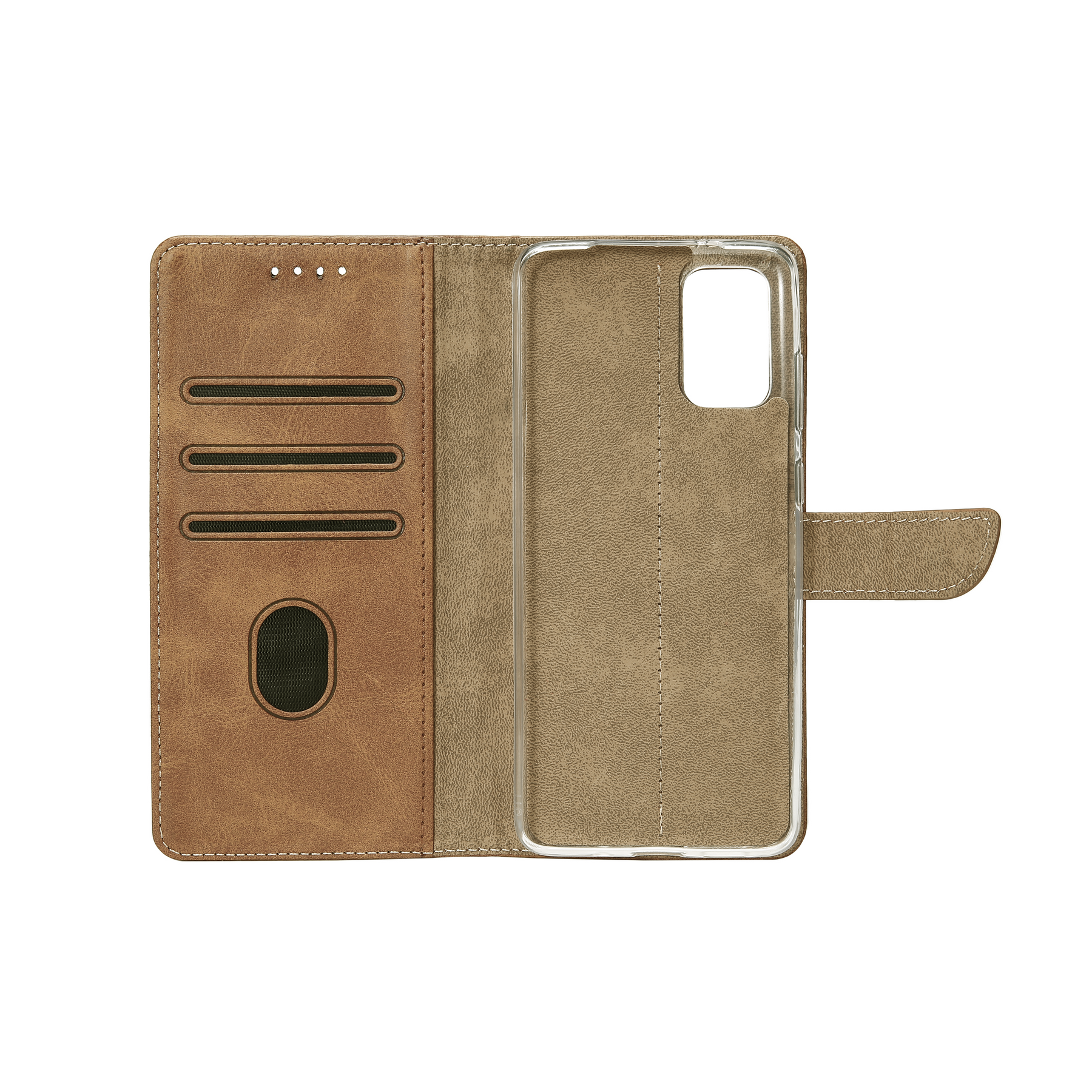 Rixus Bookcase For Samsung Galaxy A71 A715F Light Brown