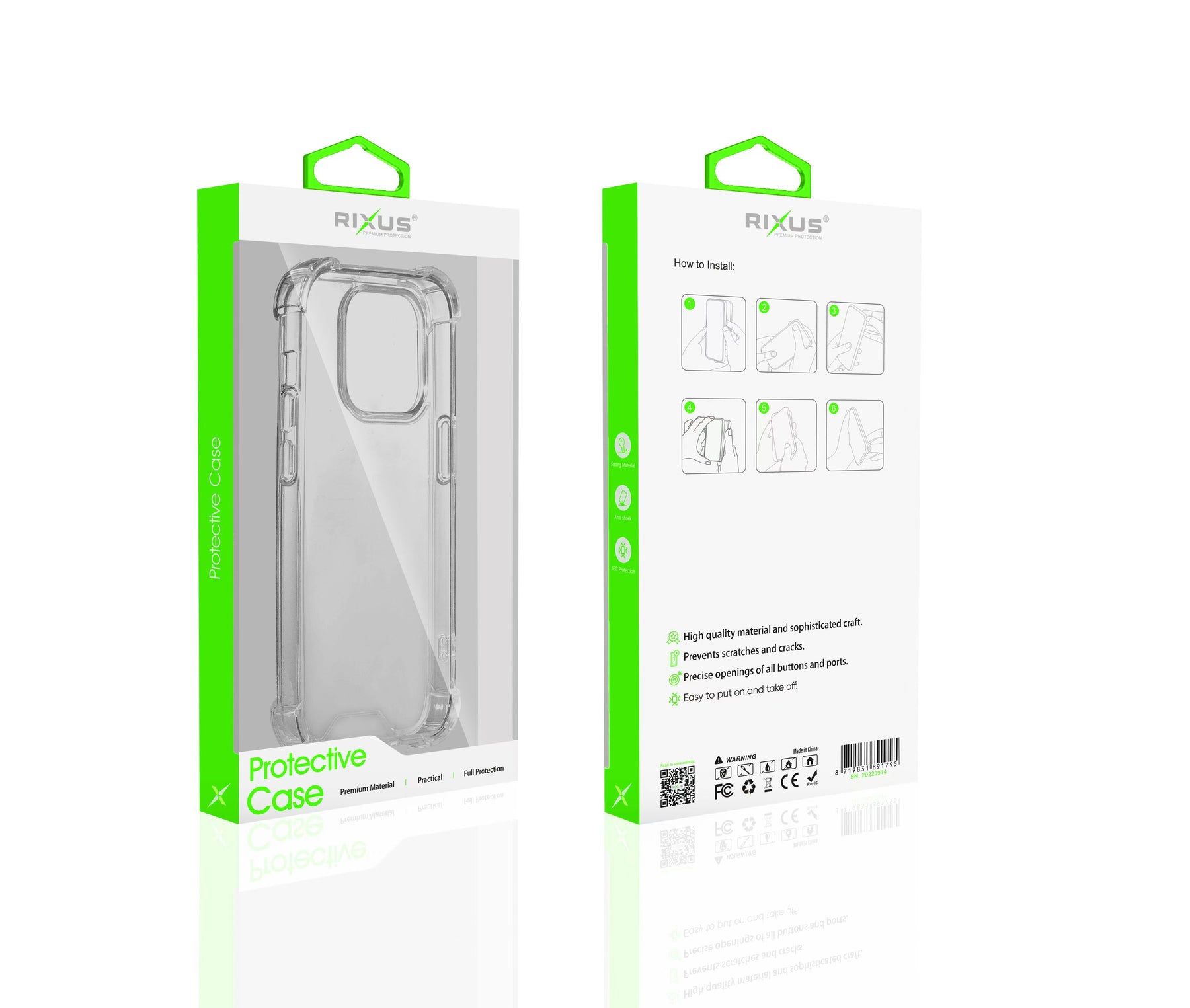Rixus For iPhone 13 Crystal Clear Anti-shock TPU