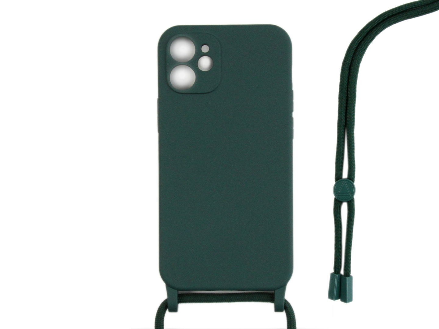 Rixus For iPhone 11 TPU Necklace Cord Cover Dark Green