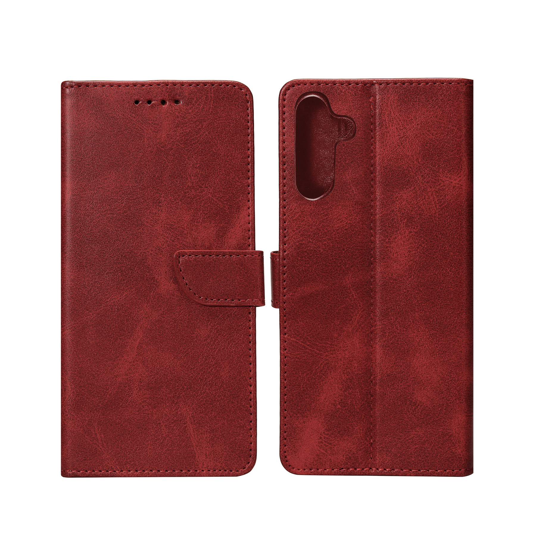 Rixus Bookcase For Samsung Galaxy A54 5G A546B Dark Red