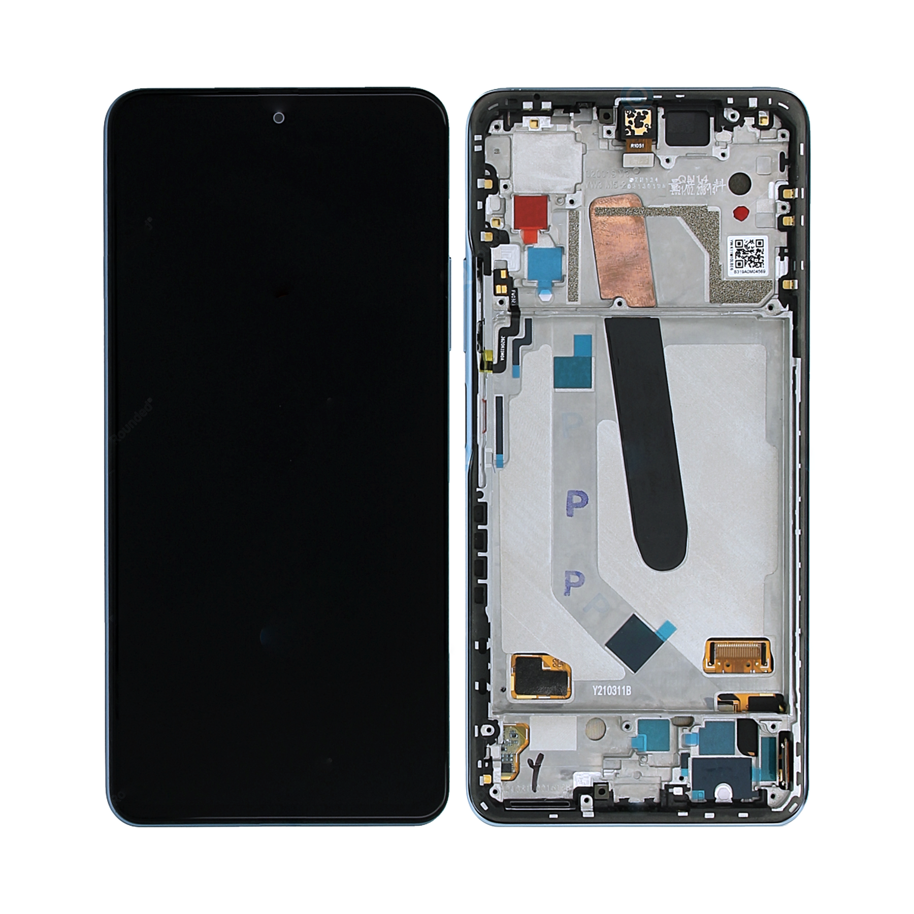 Xiaomi Mi 11x, Mi 11x Pro, Mi 11i Display And Digitizer With Frame Celestial Silver Original