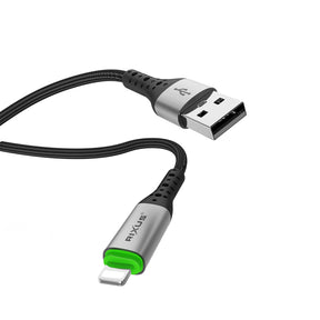 Rixus RXUC22AL Auto Disconnect USB-A To Lightning Cable Black