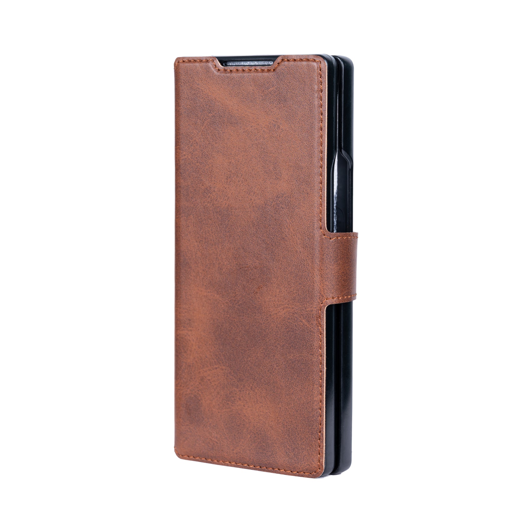 Rixus Wallet Case For Samsung Galaxy Z Fold 4 With Pen Holder Brown