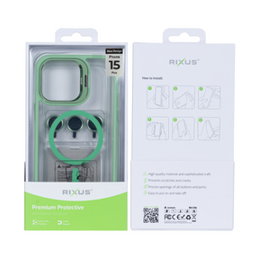 Rixus Classic 03 Case With MagSafe For iPhone 15 Plus Light Green