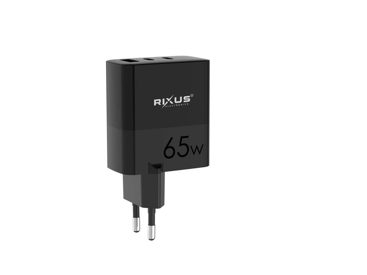 Rixus RX105 PD 65W Gan Charger Black