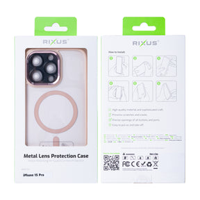 Rixus Classic 04 Case With MagSafe For iPhone 15 Pro Pink