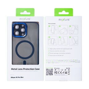 Rixus Classic 04 Case With MagSafe For iPhone 16 Pro Max Dark Blue