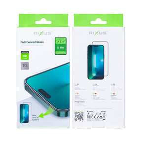 Rixus For iPhone 12 Mini Tempered Glass Curved Edge (10-Pack)