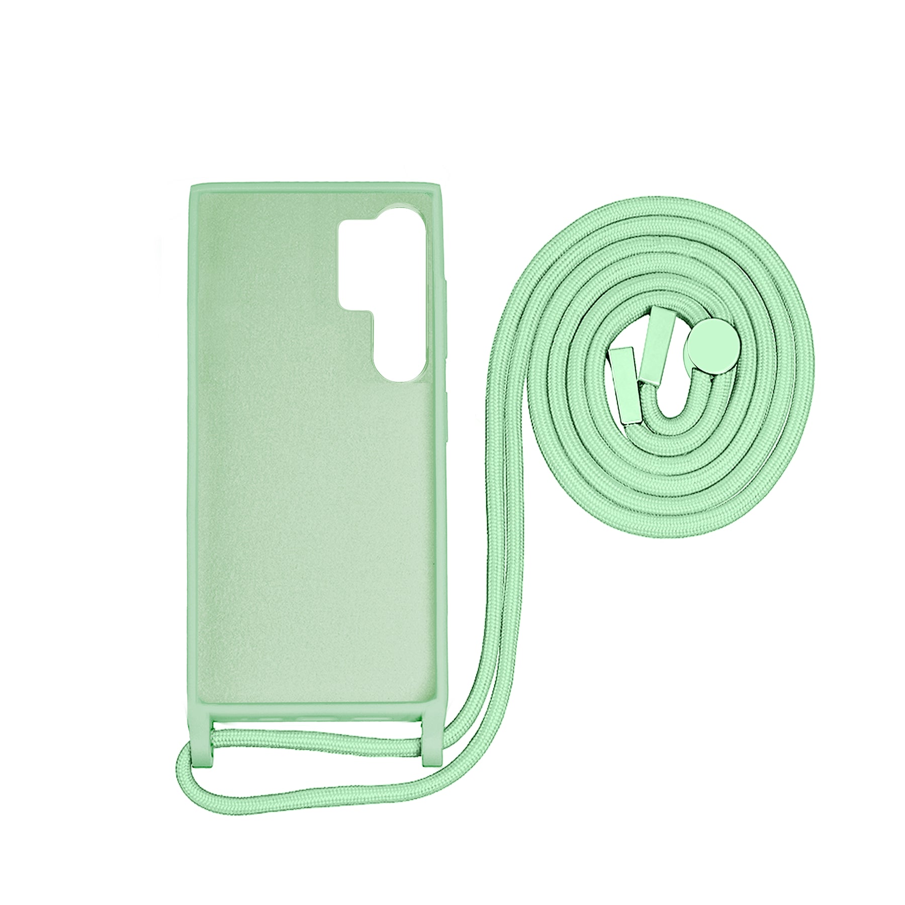 Rixus For Samsung Galaxy S24 Ultra 5G S928B TPU Necklace Cord Cover Matcha