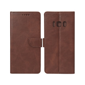 Rixus Bookcase For Samsung Galaxy S8 G950F Brown