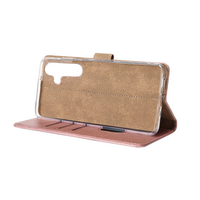 Rixus Bookcase For Samsung Galaxy A35 5G A356B Pink