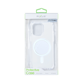 Rixus For iPhone 11 Pro Max Anti-Burst Case With Magsafe Transparent