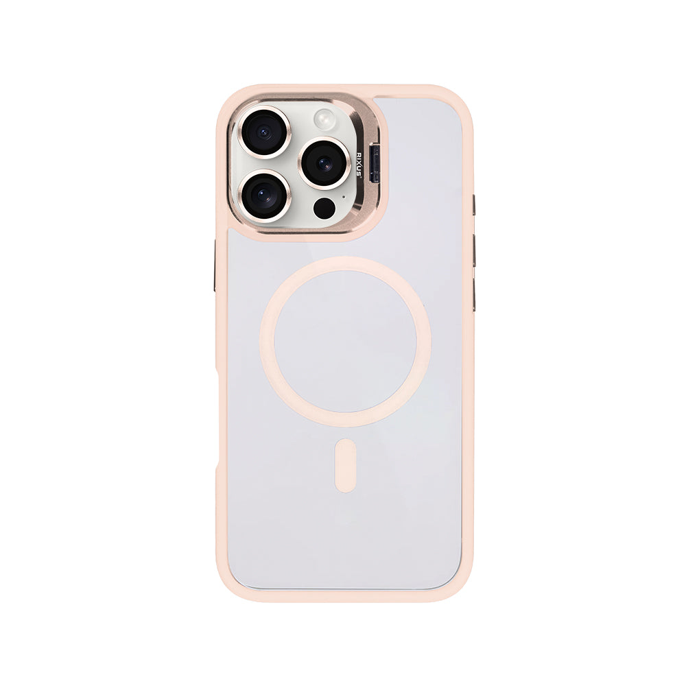 Rixus Classic 03 Case With MagSafe For iPhone 16 Pro Max Light Pink