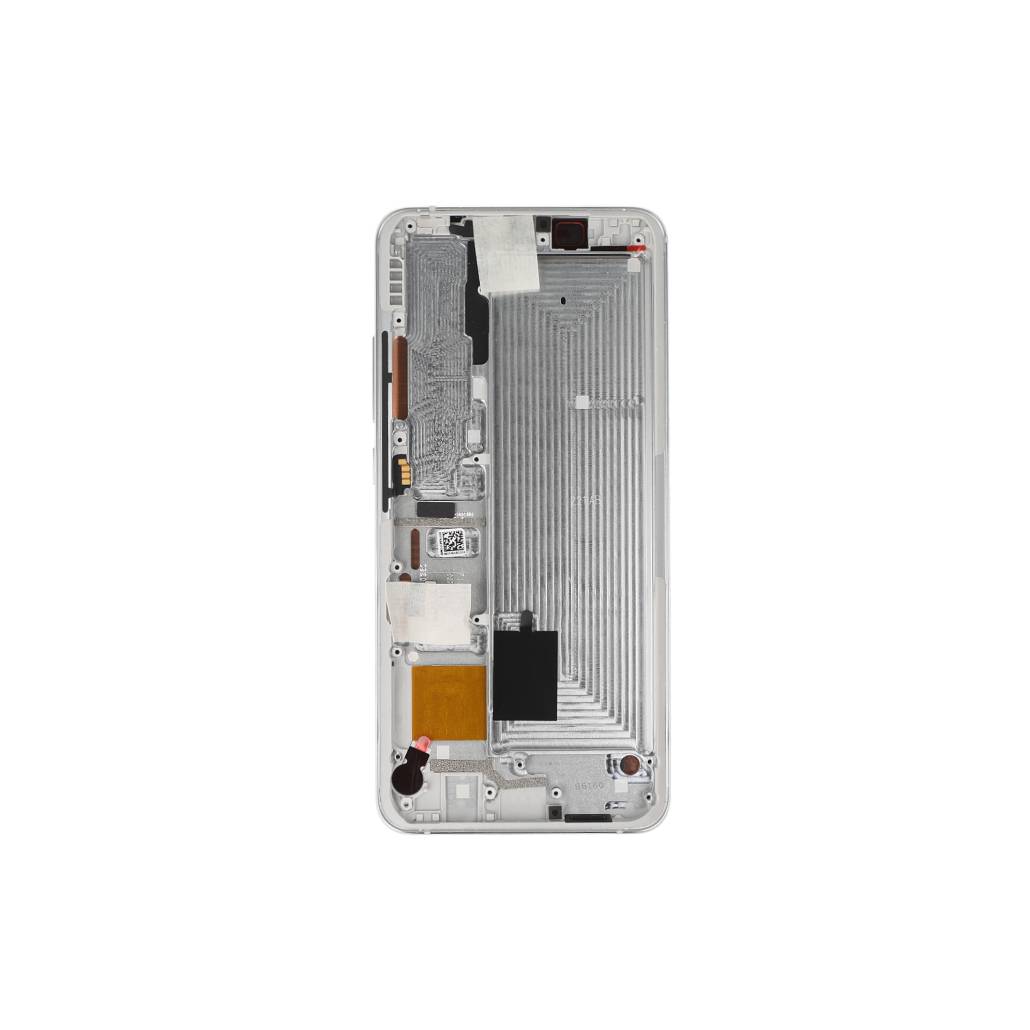 Xiaomi Mi Note 10, Mi Note 10 Pro Display And Digitizer With Frame Glacier White Service Pack
