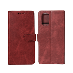 Rixus Bookcase For Samsung Galaxy A71 Dark Red