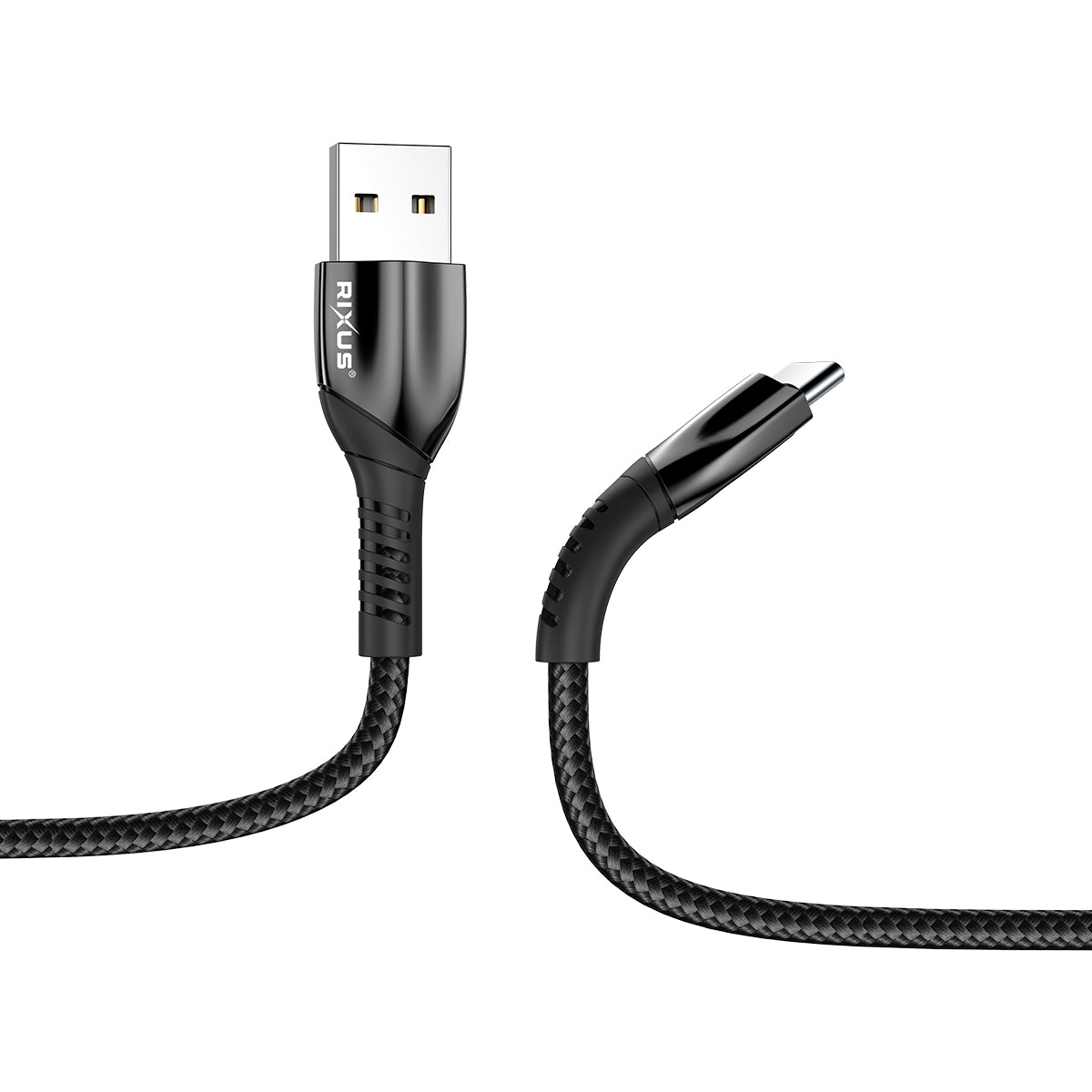 Rixus RXUC30AC Alloy USB To USB-C Data Cable 100CM Black