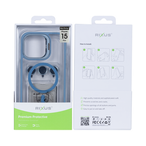 Rixus Classic 03 Case With MagSafe For iPhone 15 Plus Light Blue