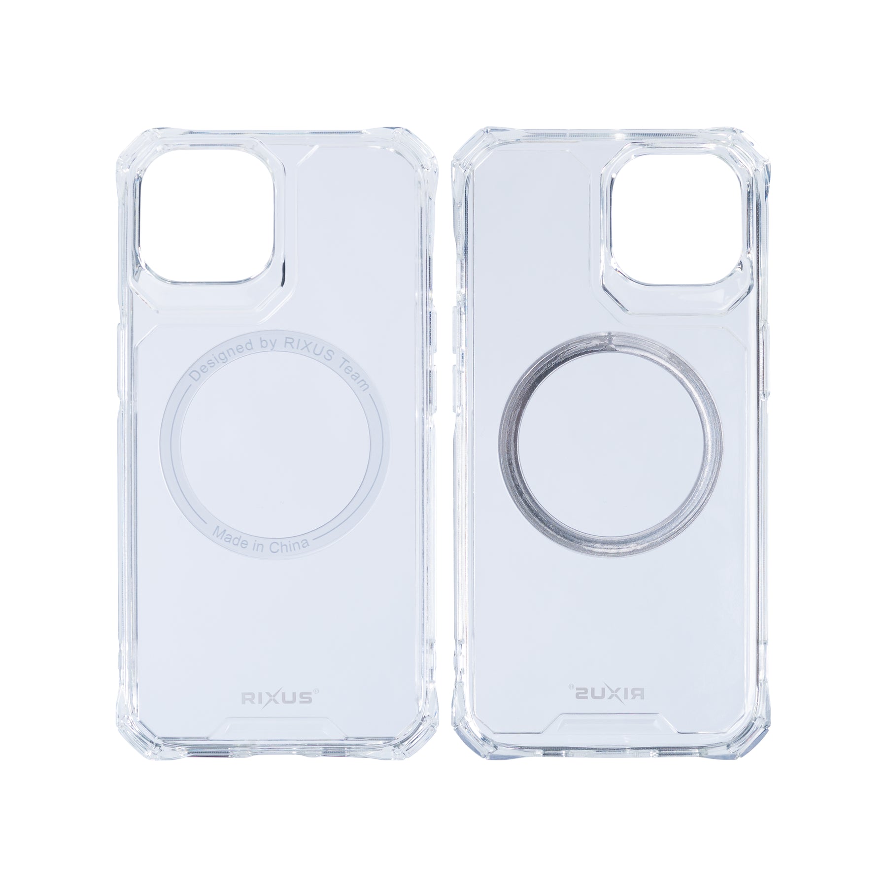 Rixus For iPhone 13 Armor-X Anti Shock Case With MagSafe Transparent