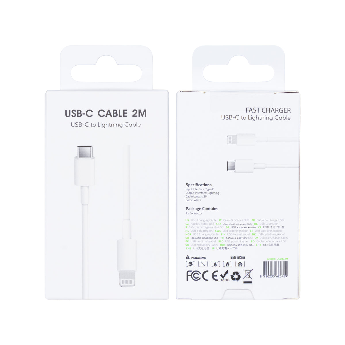 For Apple Cable USB-C to Lightning 2m Retail Box