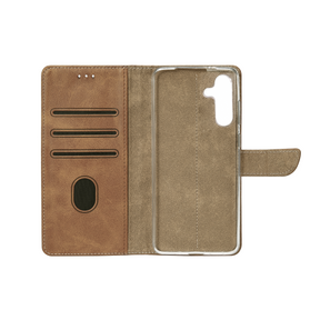 Rixus Bookcase For Samsung Galaxy S23 S911B Light Brown