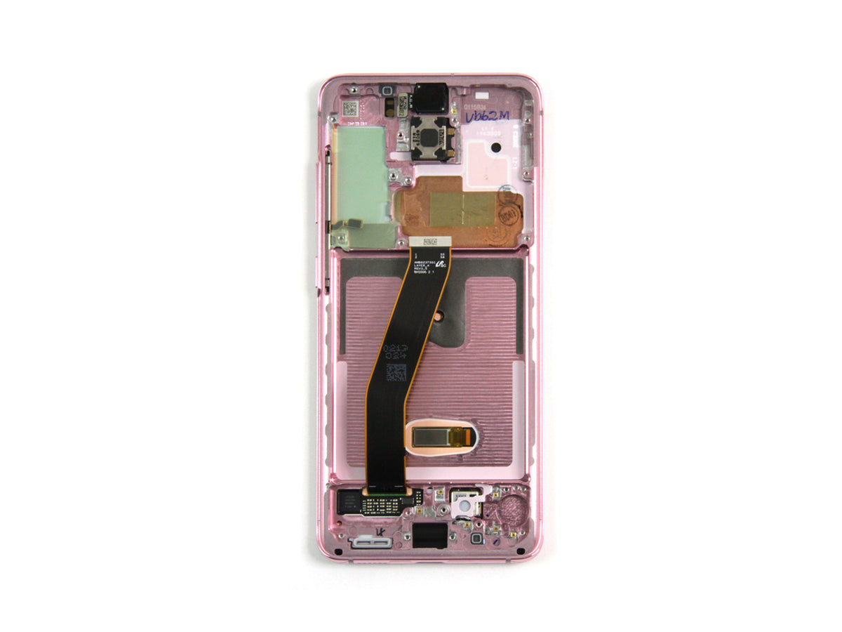 Samsung Galaxy S20 G980F, S20 5G G981F Display And Digitizer With Frame Cloud Pink Service Pack