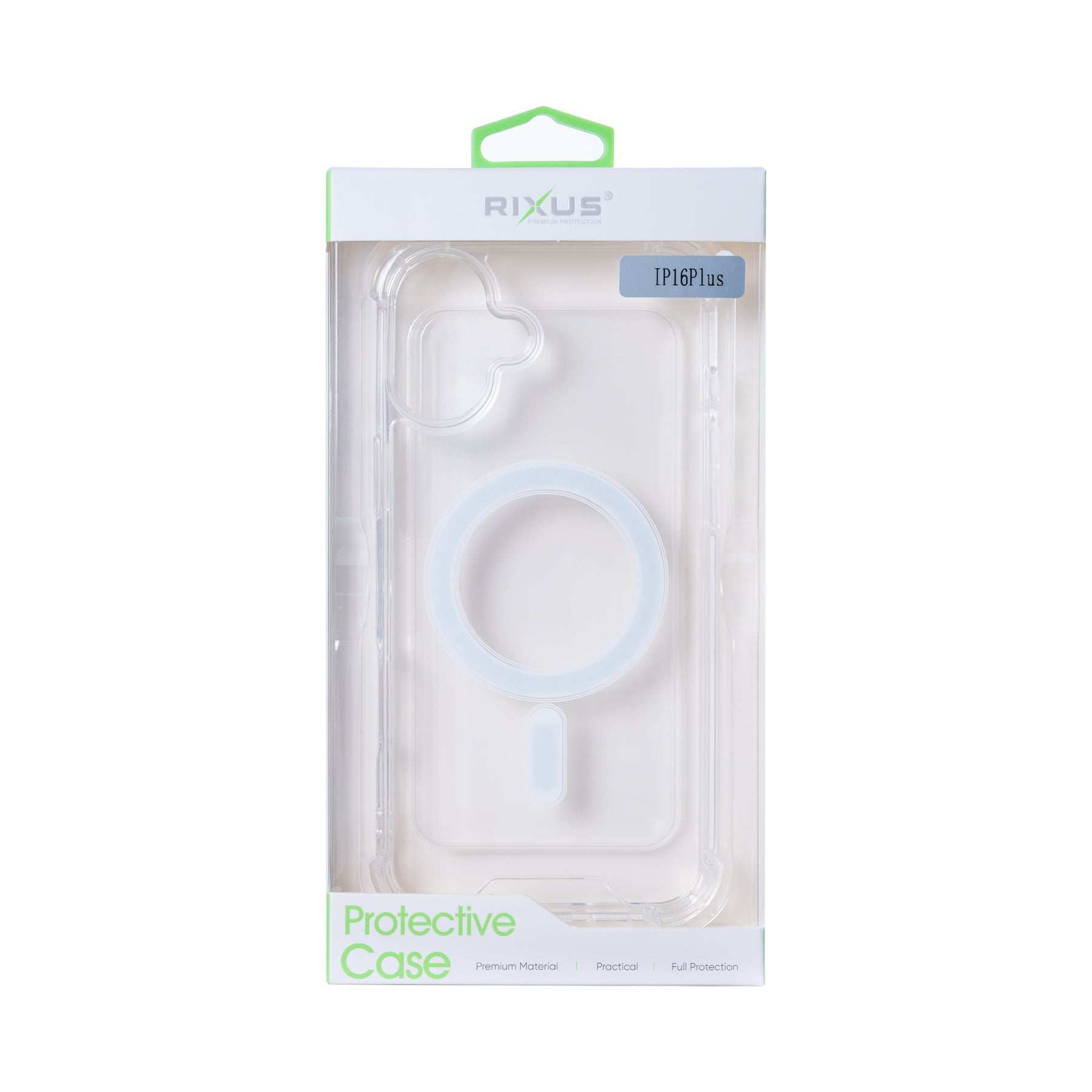 Rixus For iPhone 16 Plus Anti-Burst Case With MagSafe Transparent