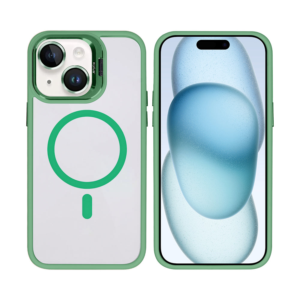 Rixus Classic 03 Case With MagSafe For iPhone 15 Plus Light Green