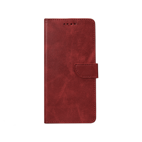 Rixus Bookcase For Samsung Galaxy S24 Ultra 5G S928B Dark Red