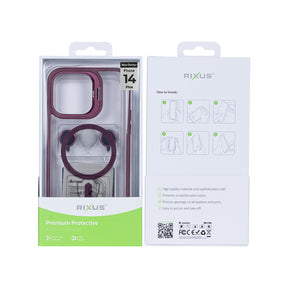 Rixus Classic 03 Case With MagSafe For iPhone 14 Plus Dark Pink