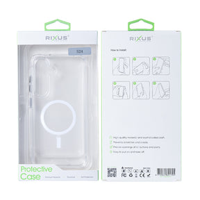 Rixus For Samsung Galaxy S24 5G S921B Crystal Clear Anti-shock TPU With MagSafe