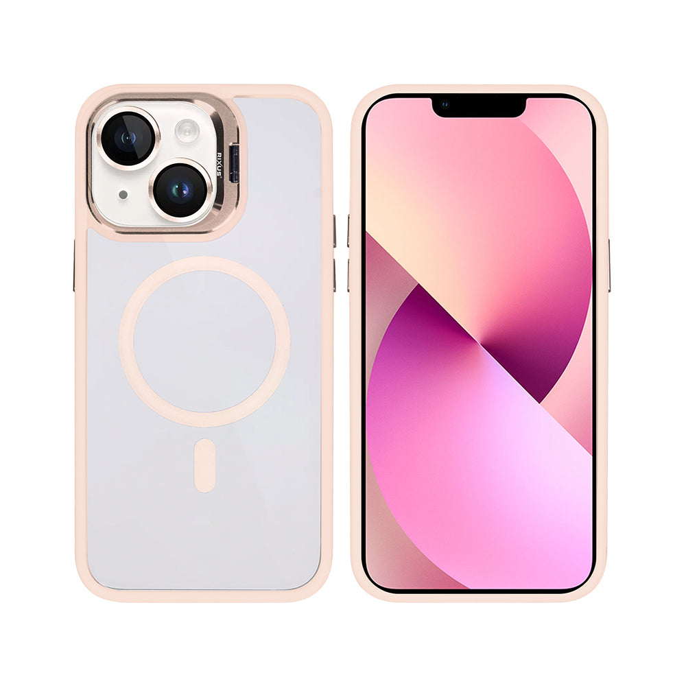 Rixus Classic 03 Case With MagSafe For iPhone 14 Plus Light Pink