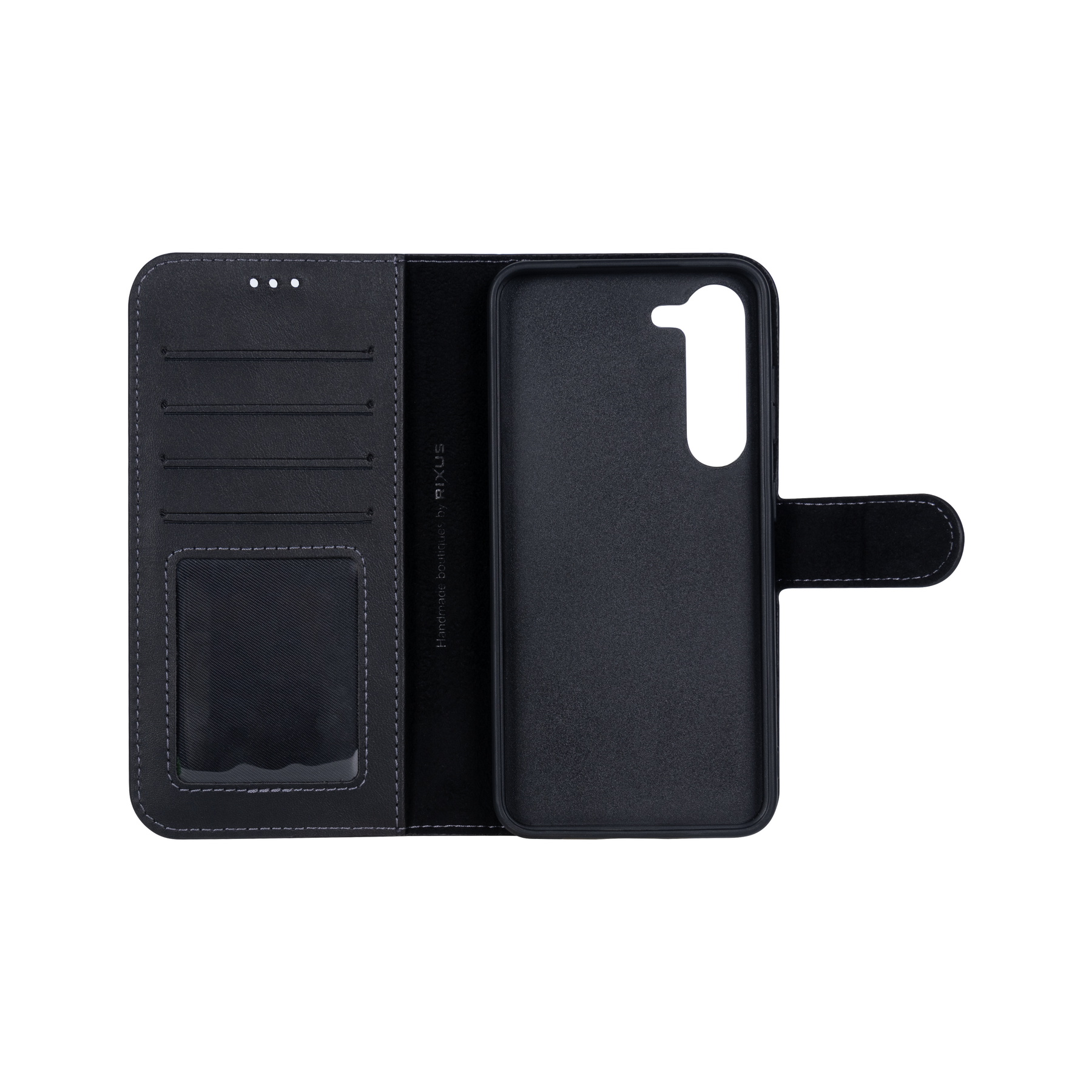 Rixus For Samsung Galaxy S23 Plus Duo Magnetic Detachable Wallet Black