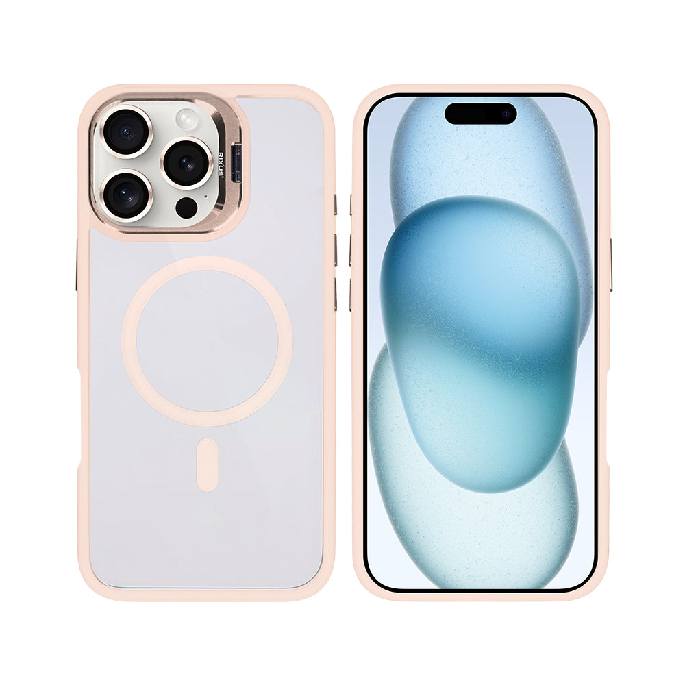 Rixus Classic 03 Case With MagSafe For iPhone 16 Pro Max Light Pink